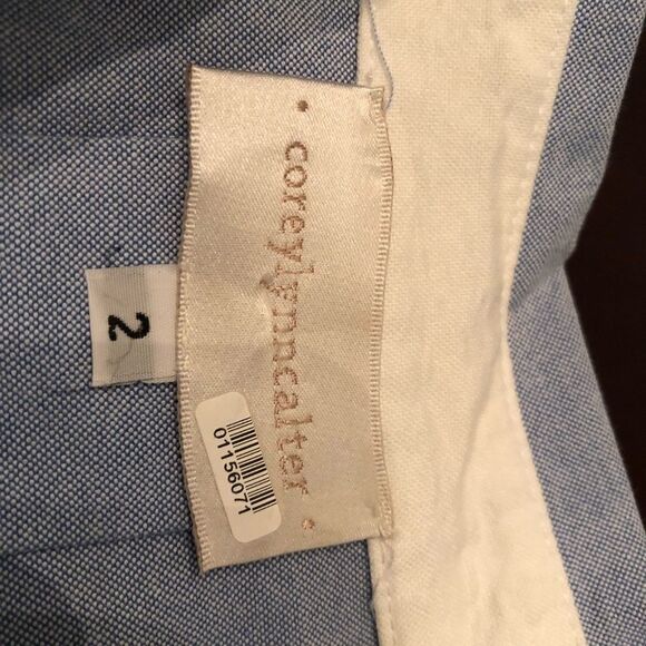 Anthropologie Corey Lynn Calter Cotton Long Sleeve Blue Shirt Dress 2 - Picture 8 of 13